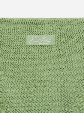 Baker crinkle lurex bikini in light mint