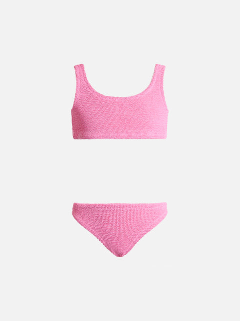 Pink crinkle classic bralette bikini Baker - MC2 Saint Barth