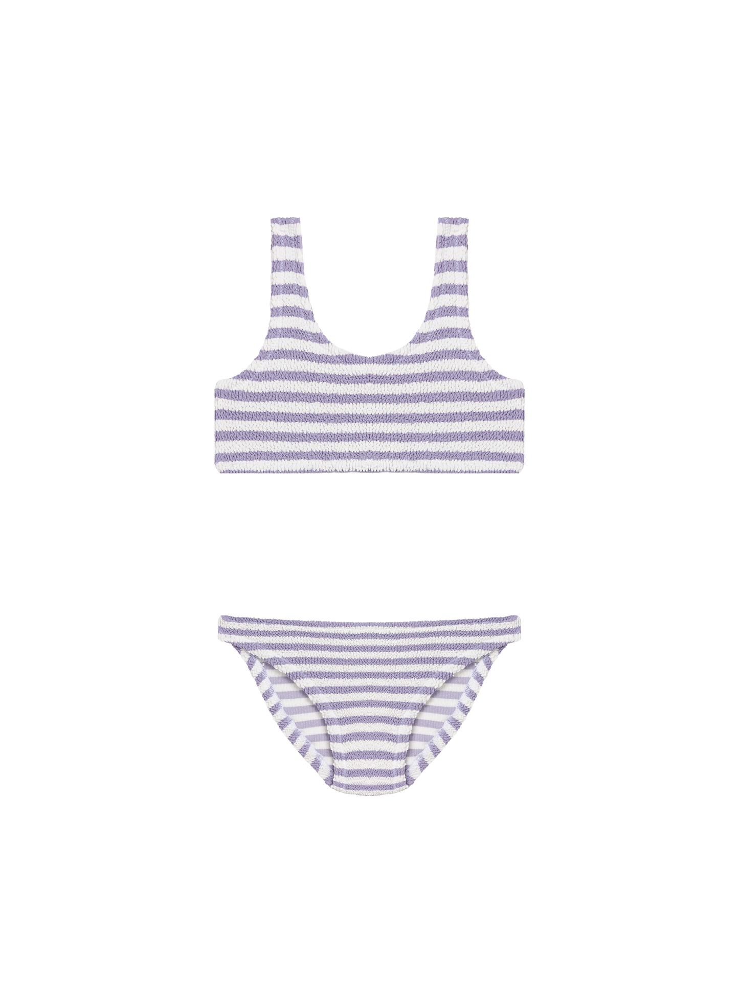 Lilac striped crinkle classic bralette bikini Baker