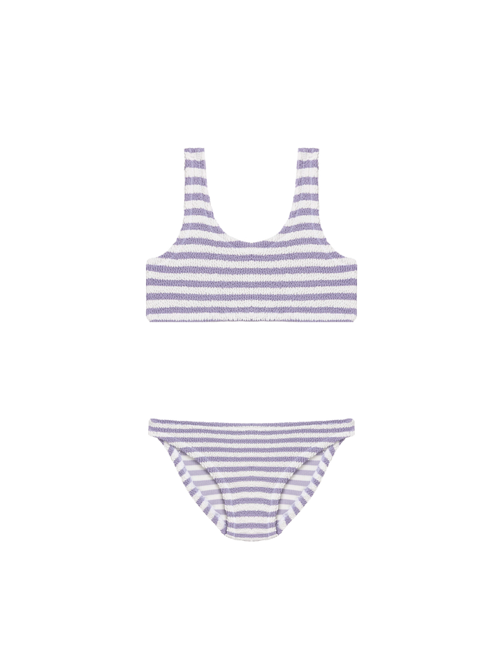 Bikini a triangolo Baker in crinkle a righe lilla
