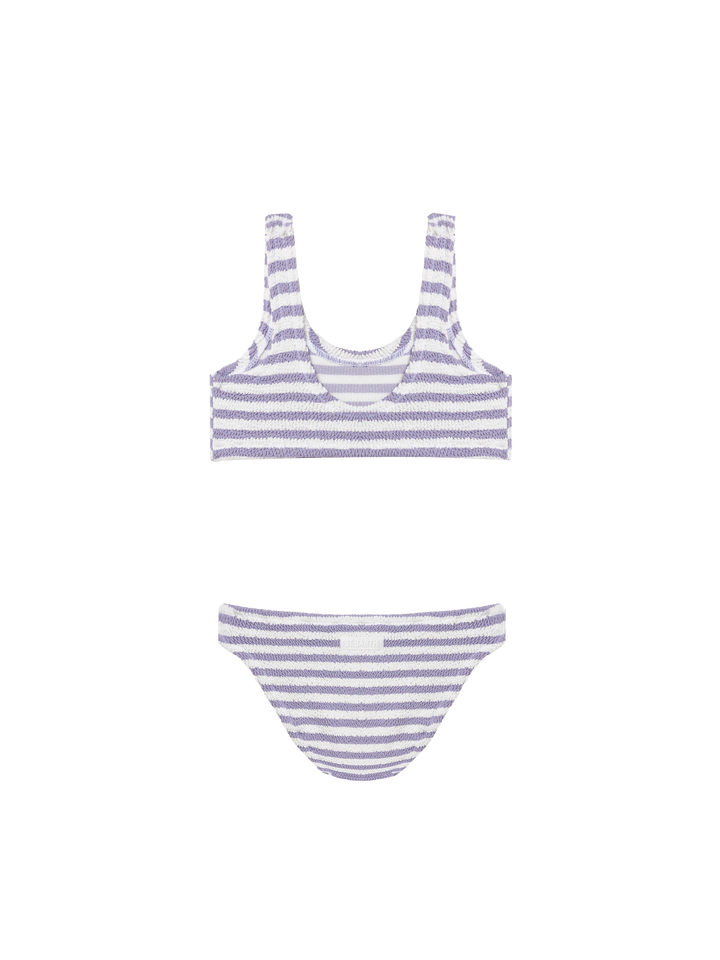 Bikini a triangolo Baker in crinkle a righe lilla