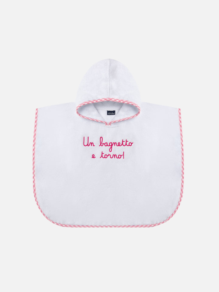 Bademantel aus Baumwollfrottee mit „Un bagnetto e torno“-Stickerei