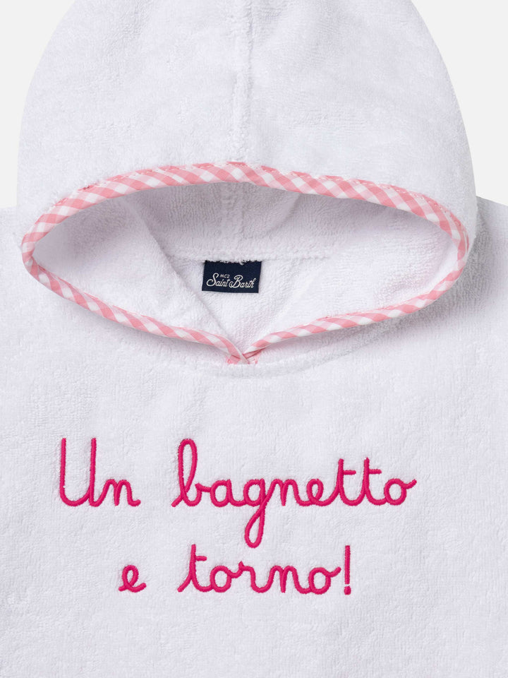 Bademantel aus Baumwollfrottee mit „Un bagnetto e torno“-Stickerei