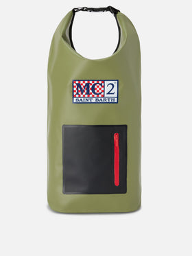 Backpack Aqua backpack in green solid-color PVC with printed logo