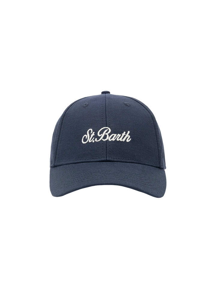 Baseball navy blue cotton linen cap