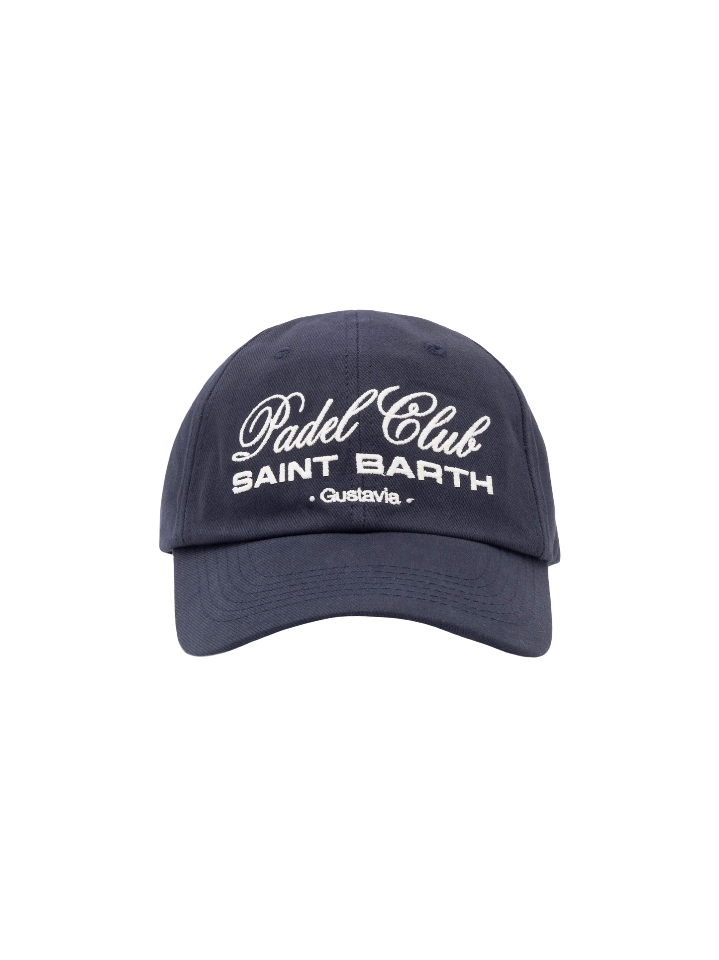 Baseball navy blue cotton cap with embroidery