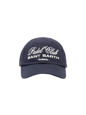 Baseball navy blue cotton cap with embroidery