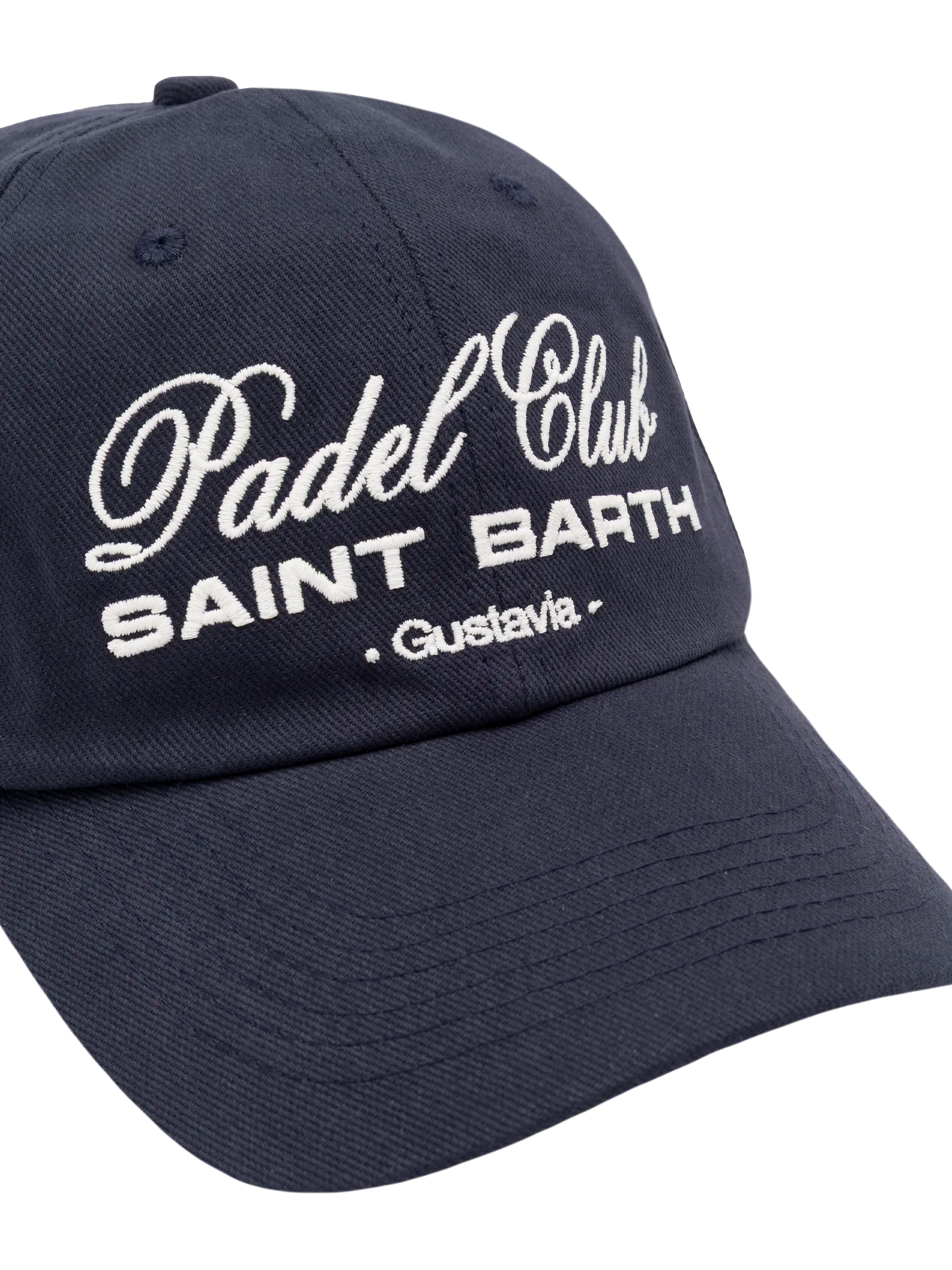 Baseball navy blue cotton cap with embroidery
