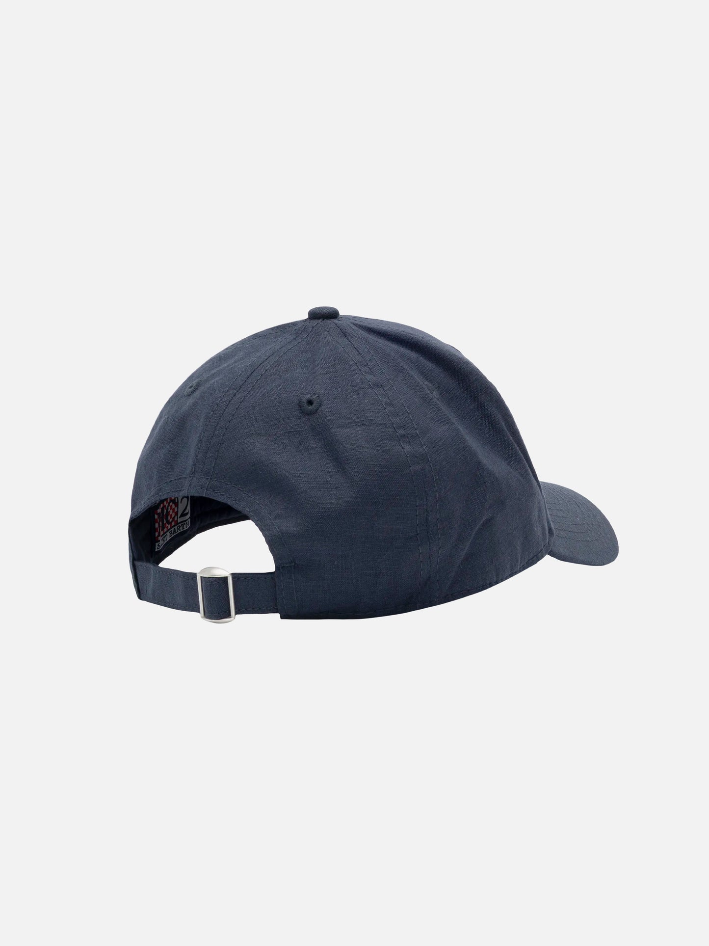 Baseball Kappe mit Schirm in Navy blue Leinen im Vintage-Look 