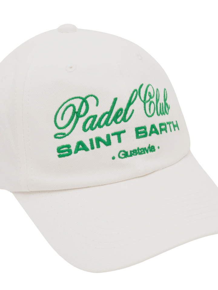 Baseball white cotton cap with embroidery