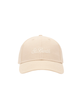Baseball beige cotton linen cap