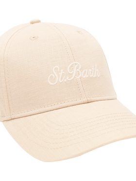 Baseball beige cotton linen cap