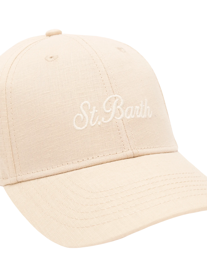 Baseball beige cotton linen cap
