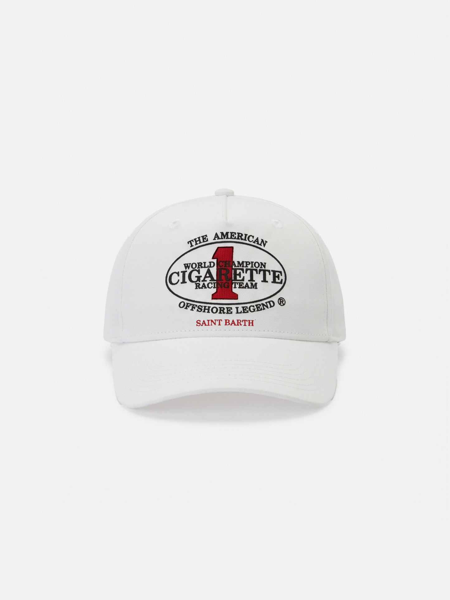 Baseball cap with visor in white with Cigarette embroidery | Special Edition