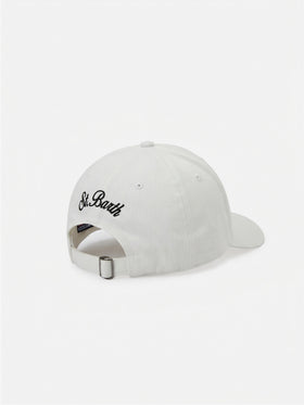 Baseball cap with visor in white with Cigarette embroidery | Special Edition
