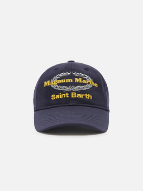 Baseball cap with visor in blue cotton with embroidery| Special Edition