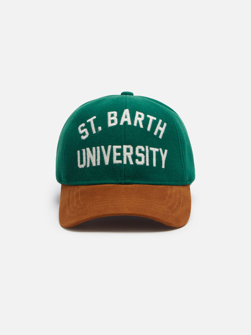 Green felt Baseball cap with St. Barth University embroidery