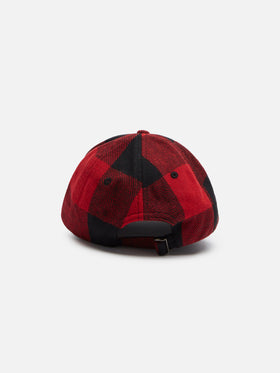 Baseballcap aus Karofilz mit St. Barth-Stickerei