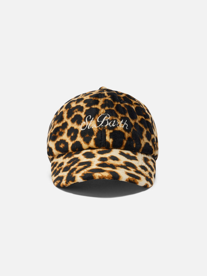 Baseball Cap Velvet in leopard-print velvet