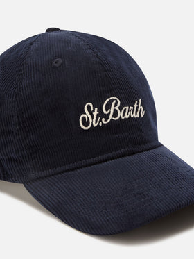 Gorra de pana Navy blue Baseball con bordado del logo 