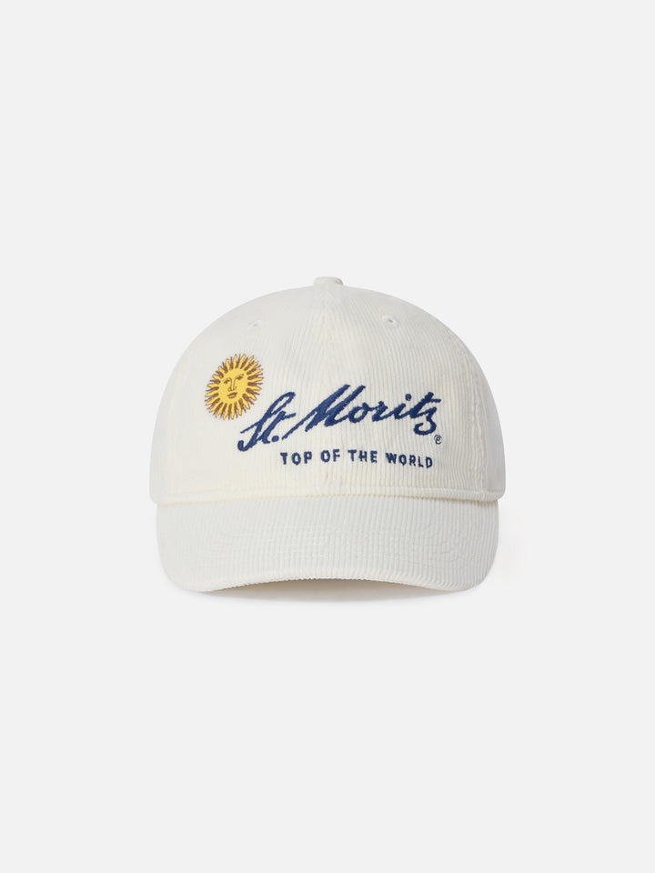 Off white Baseball corduroy cap with St. Moritz embroidery | Special edition