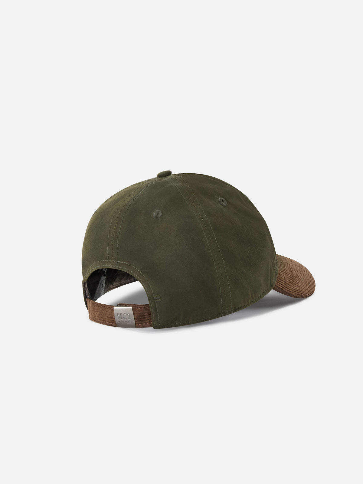 Kappe aus gewachstem Cord in Military Green Baseball mit Logostickerei 