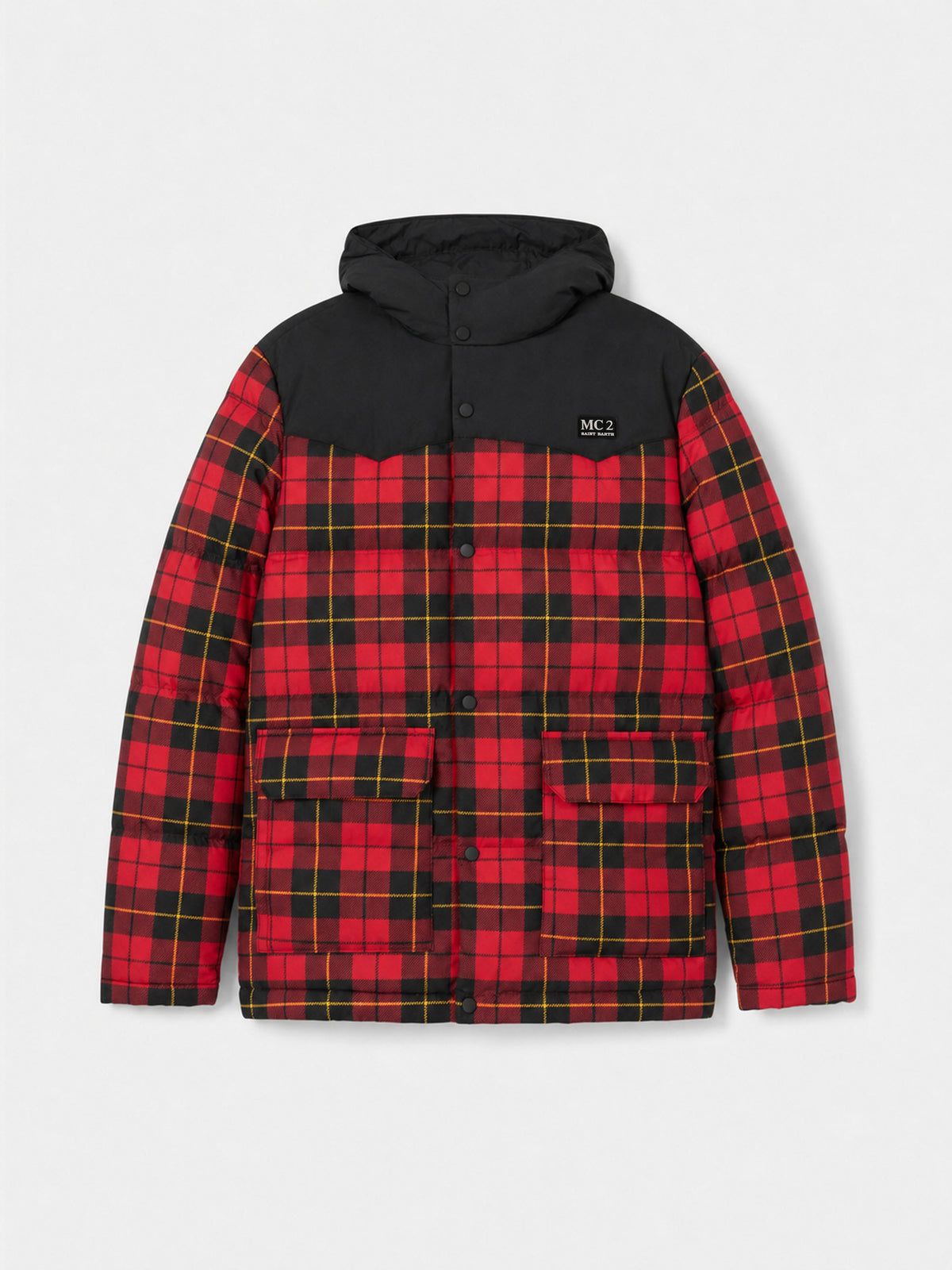Doudoune Baxter Tex à tartan rouge 