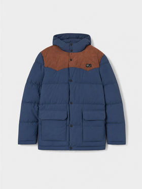 Chaqueta de plumas azul Baxter con capucha 