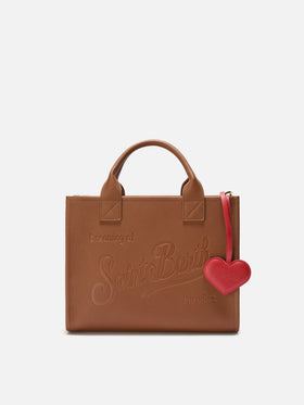 Sac en cuir rouge charm en forme de cœur 