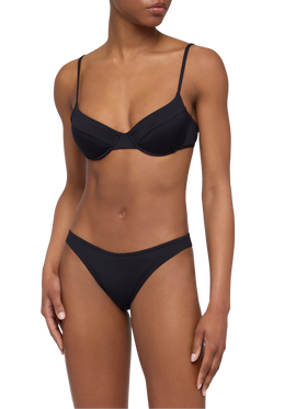 Bea bralette nera con ferretto - Slip mare classico Lido nero