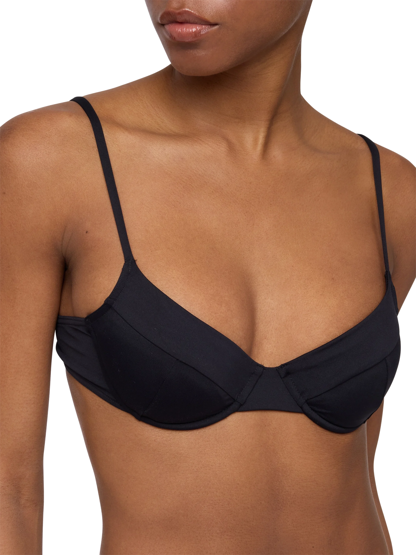 Bea bralette nera con ferretto - Slip mare classico Lido nero