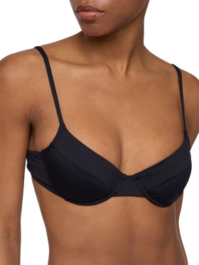 Bea bralette nera con ferretto - Slip mare classico Lido nero