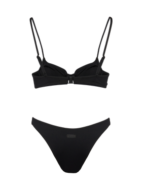 Bea bralette nera con ferretto - Slip mare classico Lido nero