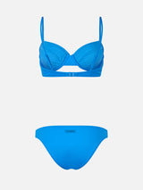 Bikini a bralette con ferretto bluette da donna Bea Lido