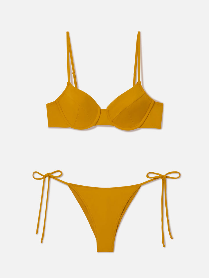 Bea Marielle ochre underwired bralette bikini