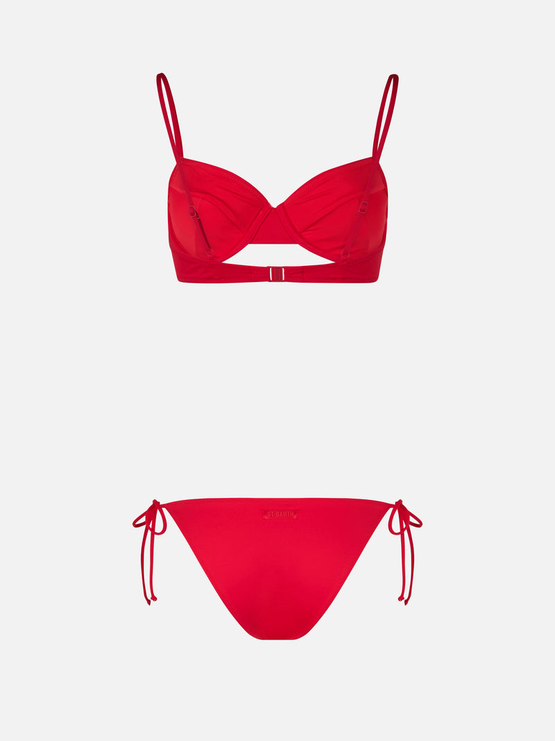 Roter Bügel-Bralette-Bikini für Damen Bea Virgo