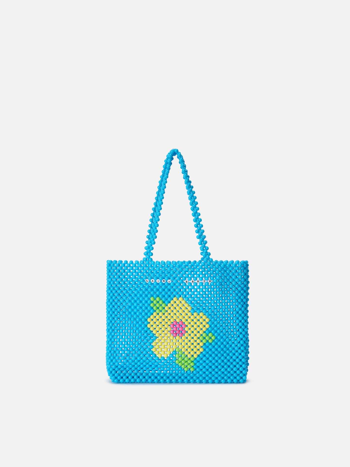 Turquoise Beaded Shopper Bag