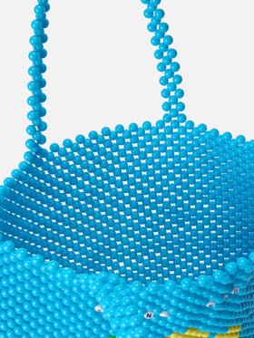 Turquoise Beaded Shopper Bag