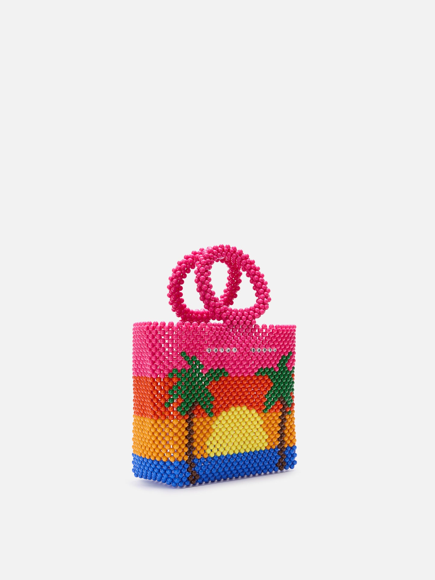 Perlenbesetzte Handtasche mit Streifen