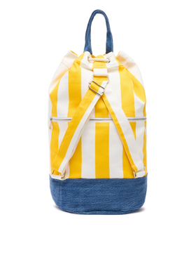 Beach Backpack with white and yellow striped print - MC2 Saint Barth