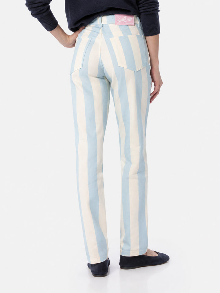 Belleville Denim-Hose mit hellblauen Streifen 