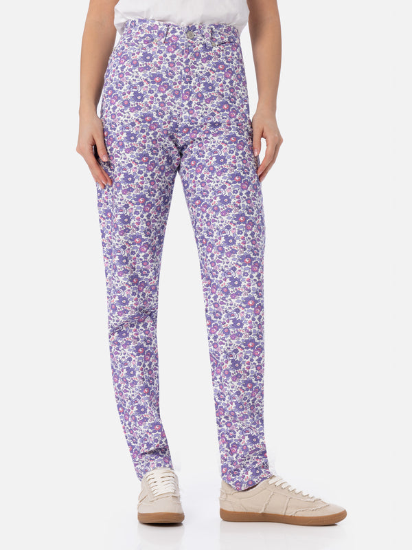 Woman lilac Betsy print denim Belleville | MADE WITH LIBERTY FABRIC