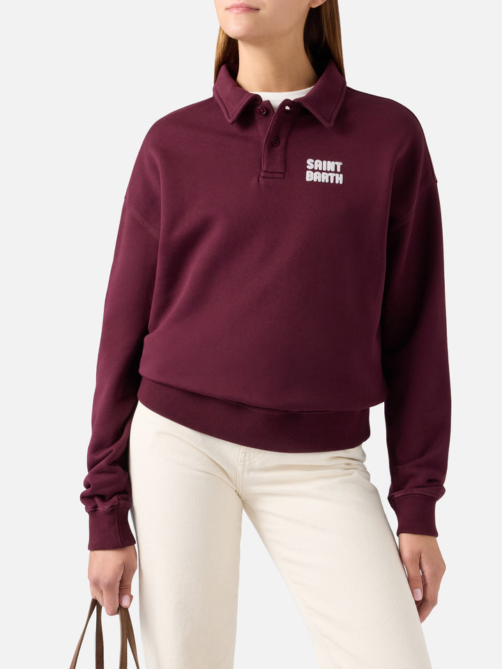 Polo de algodón Bordeaux Berenice con estampado flock Saint Barth 