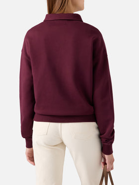Bordeauxfarbenes Poloshirt aus Baumwolle Berenice mit Saint Barth Flockprint 