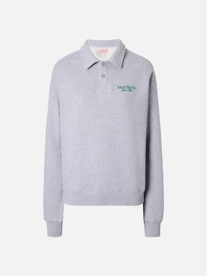 Berenice Sweatshirt in Grey Melange mit Saint Barth Sport Club-Stickerei 