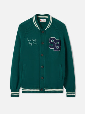 Bomber Benjamin in maglia blu navy stile college