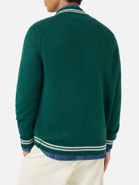 Bomber Benjamin in maglia blu navy stile college