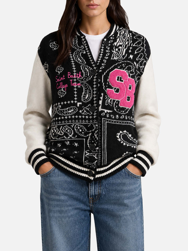 Giacca college donna con stampa bandana