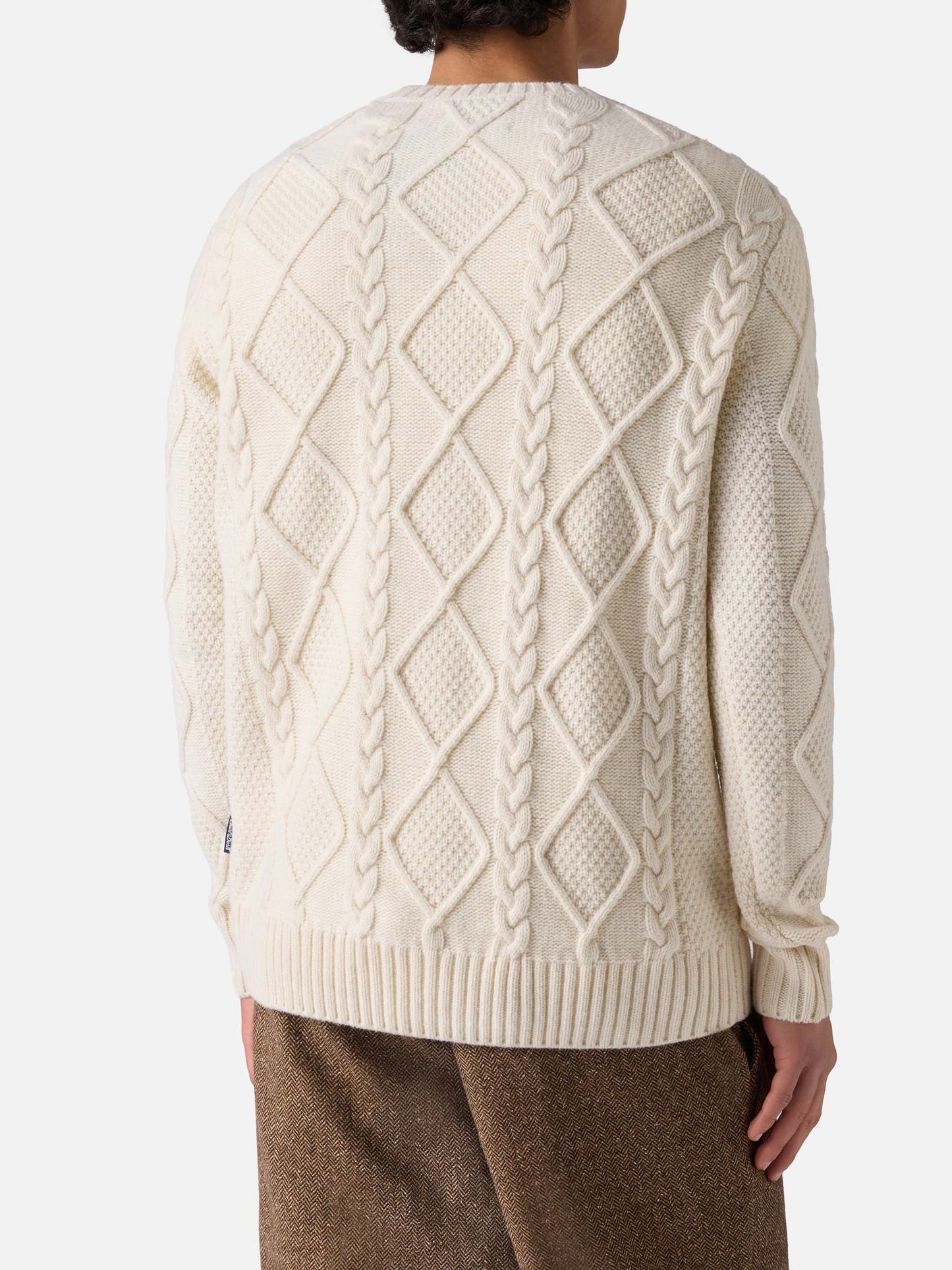 Maglione bianco a girocollo Bergen Tricot
