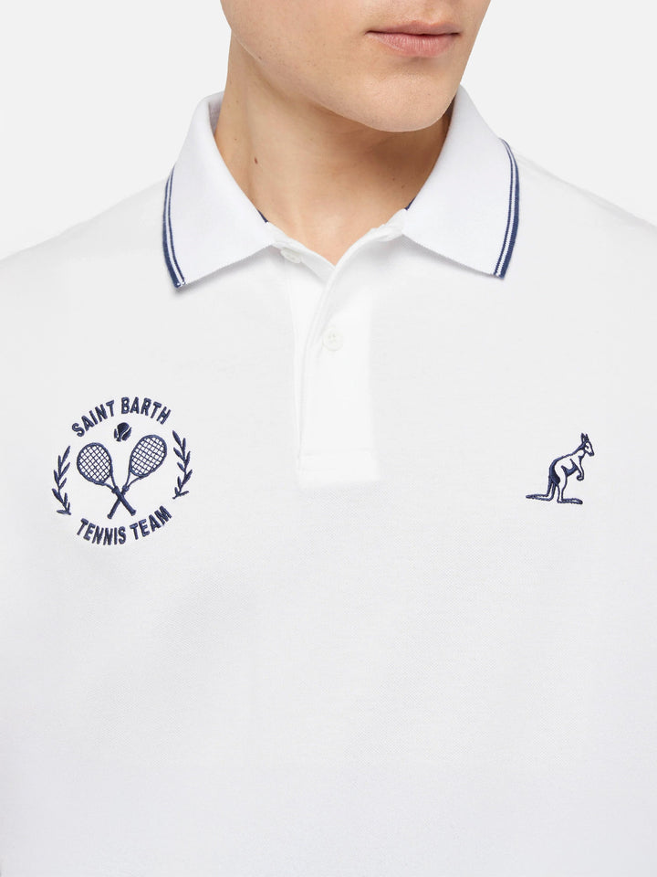 Polo in piquet di cotone bianco da uomo Beverly Hills | AUSTRALIAN BRAND SPECIAL EDITION